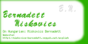 bernadett miskovics business card